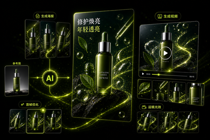 AIWRMK 黑绿高级海报与视频生成海报
